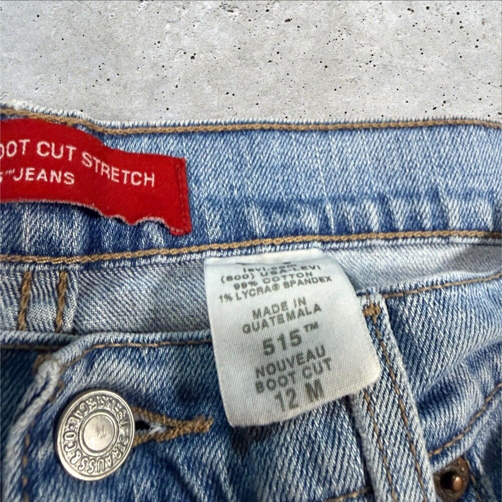 Levis 515 Nouveau Bootcut Jeans Womens 12M Stretch Light Wash Denim Flare Pants - Picture 6 of 8